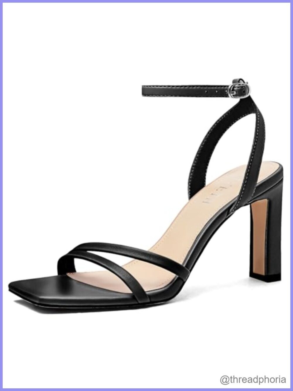 Women's Strappy High Heels Square Open Toe Ankle Strap Chunky Sandals